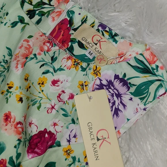 New! Grace Karin Floral Tea Dress 👗 - Picture 8 of 9
